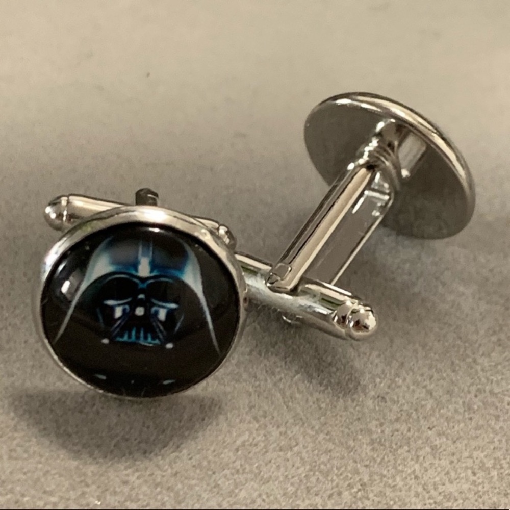 Round Darth Vader Cuff Links